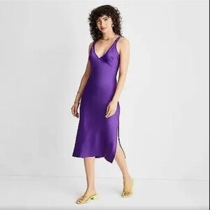 Women’s Strappy V Neck Midi Slip Dress-Future Collective- Alani Noelle Sz M